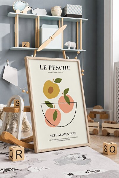 KEYFHOME Le Pesche Ροδάκινο Ιταλικό Πλαίσιο MDF Πίνακας Αφίσα Διακόσμηση Τοίχ...