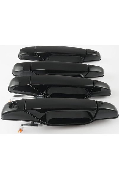 GENERAL Exterior Door Handle, 4PCS Black Front Rear Driver Passenger Compatib...
