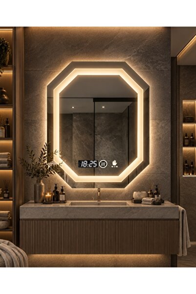 Magic Time DECORIALE Καθρέφτης LED με Αισθητήρα Κίνησης, Αποθαμβωτή, Ρολόι κα...