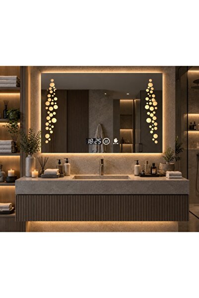 Magic Time DECORIALE Καθρέφτης LED με Αισθητήρα Κίνησης, Αποθαμβωτή, Ρολόι κα...