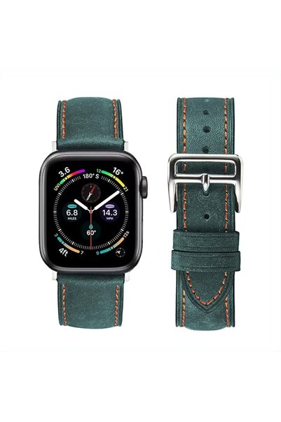 GENERAL Zkius Vintage Leather Band for Apple Watch Band 38/40/41/42/44/45/46/...
