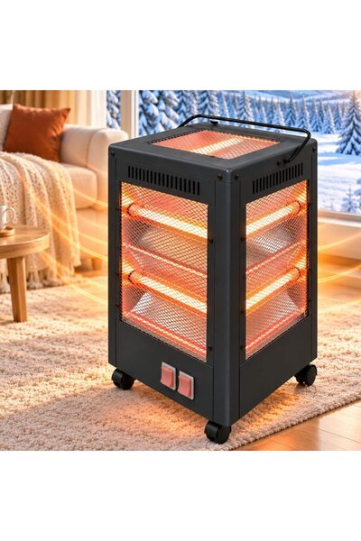 Infiniteea ™   Ηλεκτρική Θερμάστρα Χαλαζία, 2200W, 5 Επίπεδα Ισχύος, 10 Σωλήν...