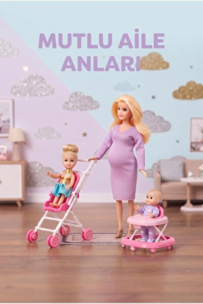 Tıfıl Toys Hamile Anne Ve Bebekleri 3 Bebekli Dönen Karınlı Haraketli Eklemli...