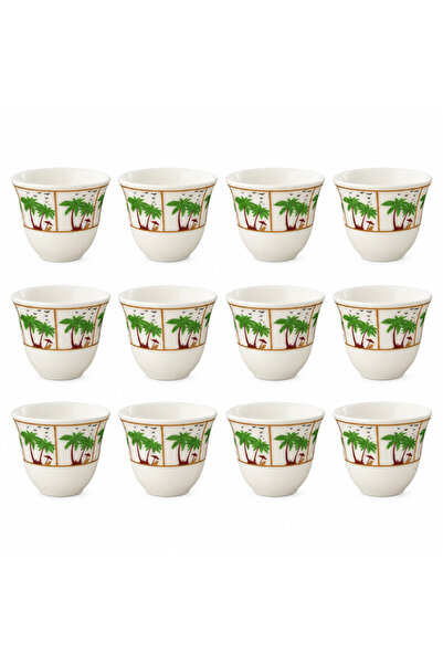 AKDC 12-Piece Ceramic Cawa Cup Set - 80ml