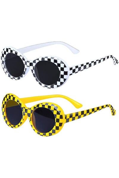 GENERAL 2 Pcs Sunglasses Retro Oval Goggle,Retro Narrow Pointy Cateye Womens ...