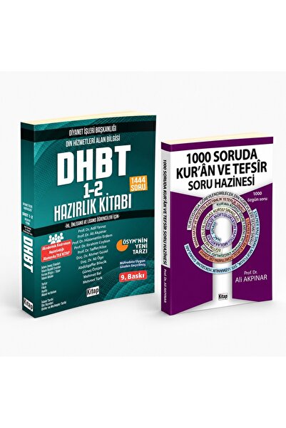 Kitap Dünyası Diyanet DHBT 1-2 hazırlık kitabı lisans önlisans konu 1444 soru...