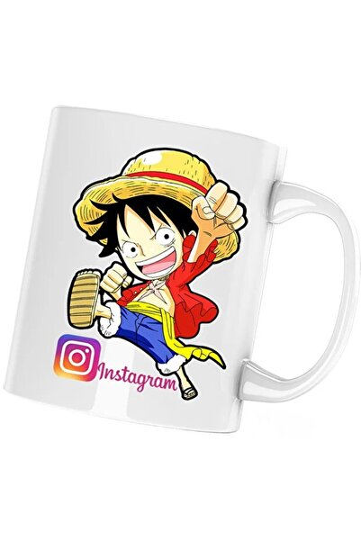INOVATIX Cana One Piece Luffy Creator Instagram, Gamer Instagram, albastru, 3...