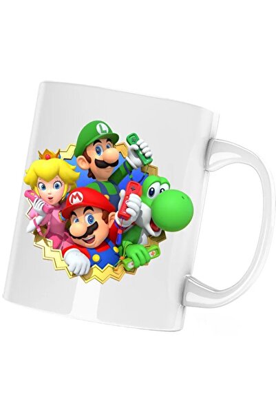 INOVATIX Cana Super Mario Bros All Team 3D Odyssey Game, albă, 330 ml