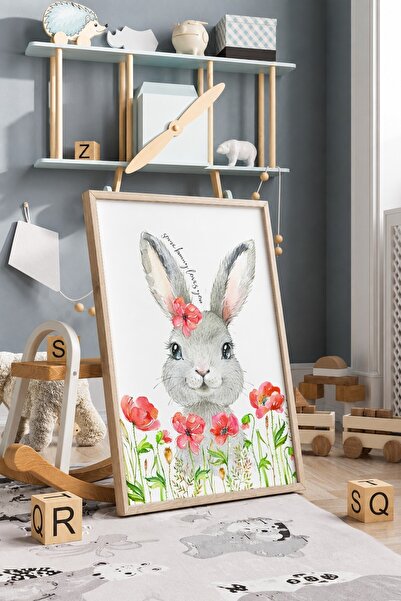 KEYFHOME Some Bunny Loves You Iepure înrămat MDF Tablou Poster Decor de peret...