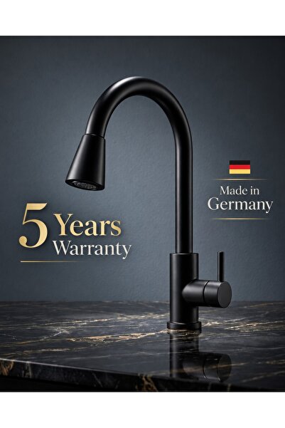 Primo Plus Modern Matte Black Kitchen Mixer Faucet with High-Arc Spout and Si...