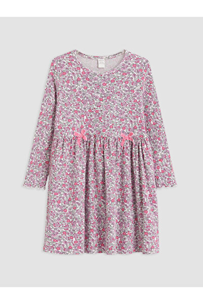 LC Waikiki Alita City Lcw Kids Pink Floral Girl's Dress with a Difference