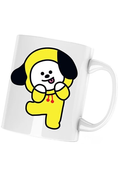 INOVATIX Cana BT21 Chimmy BTS Kpop Plus Cute, albă, 330 ml