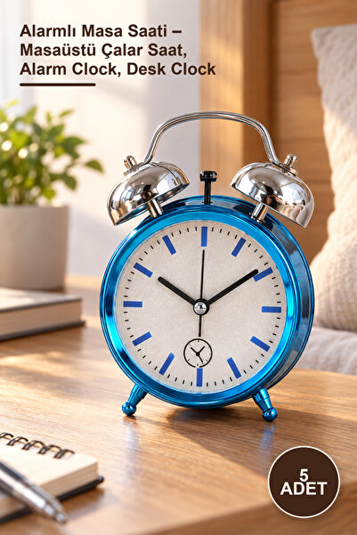 Yenilig 5 Adet Alarmlı Masa Saati – Masaüstü Çalar Saat, Alarm Clock, Desk Clock