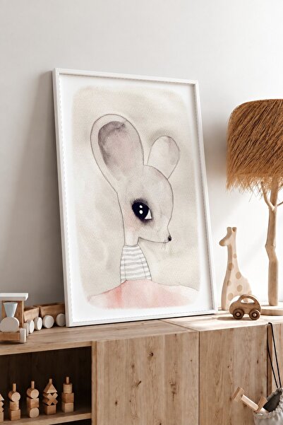 KEYFHOME Drăguț șoarece înrămat MDF pictură poster camera bebelușului decor d...