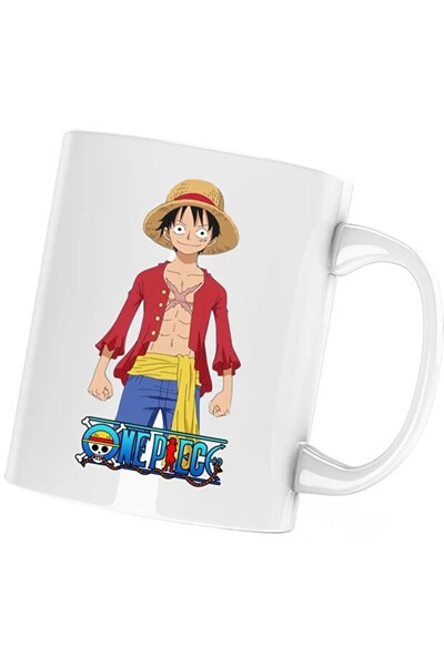 INOVATIX Cana Monkey D Luffy Capitan Pirat Marinar One Piece, λευκό, 330 ml