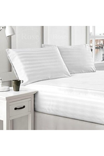 ROSEBLACK Rose Luxurious Hotel Stripe Fitted Sheet with Deep Pockets and Pill...