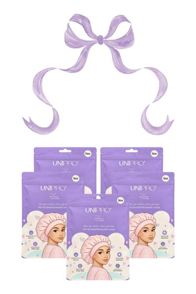 unipro 5 قطع من قبعات الشعر الساتانية للأطفال مع شريط ربط