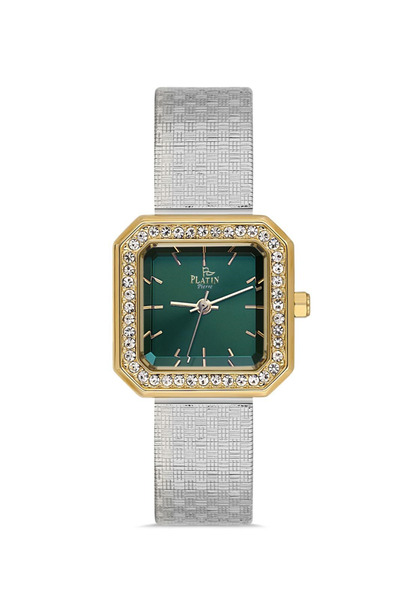 Platin Pierre ساعة يد نسائية مربعة الشكل من HDS-1256LC-D10