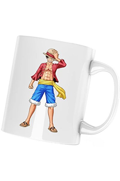 INOVATIX Cana One Piece Monkey D Luffy Samurai Straw Hat, albă, 330 ml