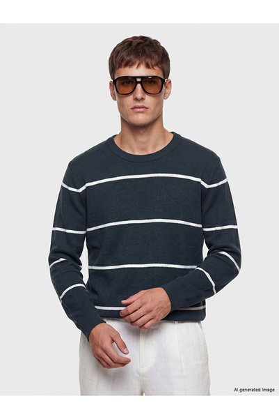 LC Waikiki Men's Knit Sweater with Round Collar