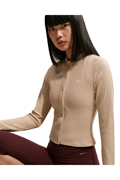 Nike Kadın Hırka W NSW CHILL KNT WIDE RIB CARDI Spor Hırka