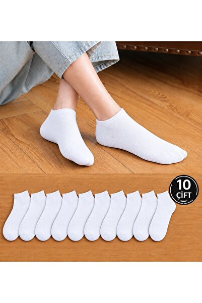 10 Çift Beyaz Patik Çorap – Ekonomik Paket