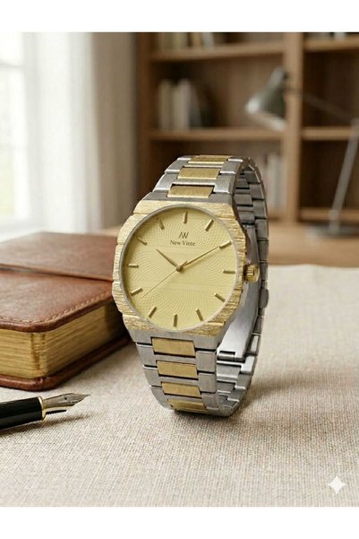Generic Brand New Vinte Two-Tone Silver and Gold Watch with Gold Dial Looster...