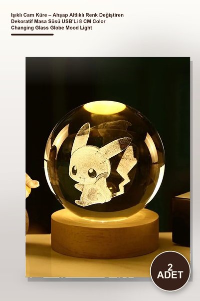 Yenilig 2 Pieces of Illuminated Glass Globe – Color Changing Decorative Table...