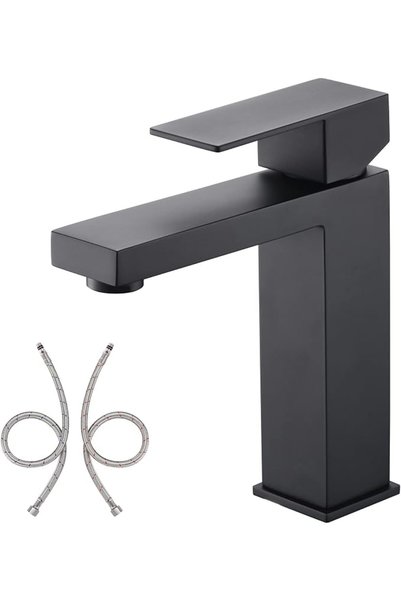 sumerain Single-Lever Bathroom Tap Matt Black Stainless Steel
