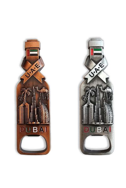 Generic 2 pcs Fridge Magnet Bottle Opener Bottle Shape featuring Dubai iconic...