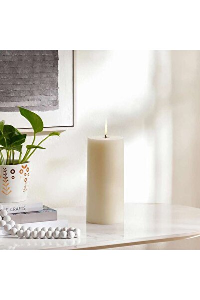 Generic Grandiose White Velvet Scented Pillar Candle 10.16x22.86cm- 160 Hrs -...