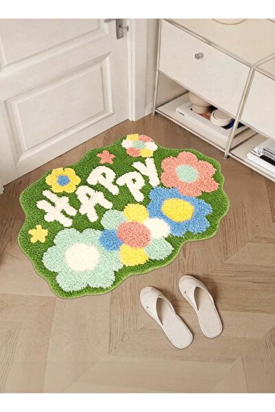 Generic Carpet, (45x65cm) Happy Flower Green Pattern, imitation cashmere, non...