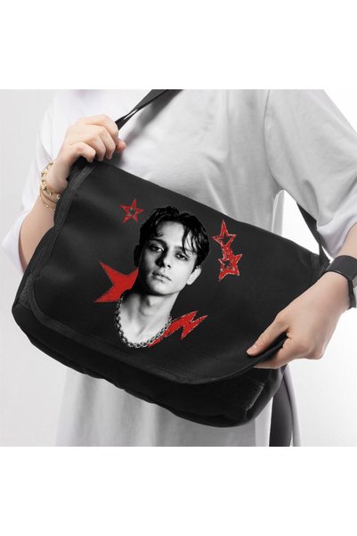 GROVKA Oversize Unisex Crush Postacı Çantası Grup Boyband Yeni Erkek Grup Şar...