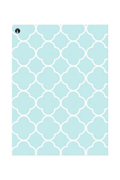 Generic Pattern Themed Metallic Plate Blue/White 20x15cm