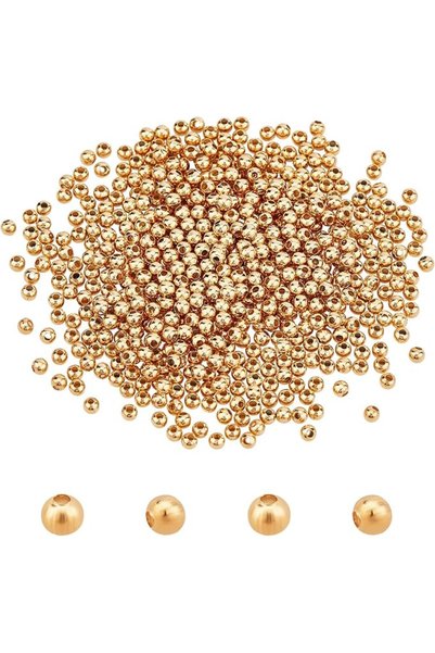 UNICRAFTALE about 500pcs 304 Stainless Steel Spacer Beads 3mm Round Loose Bea...