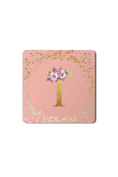 Generic 2 Pack Designer Leather Coasters Mat for Beverage Drinks- Custom Mono...