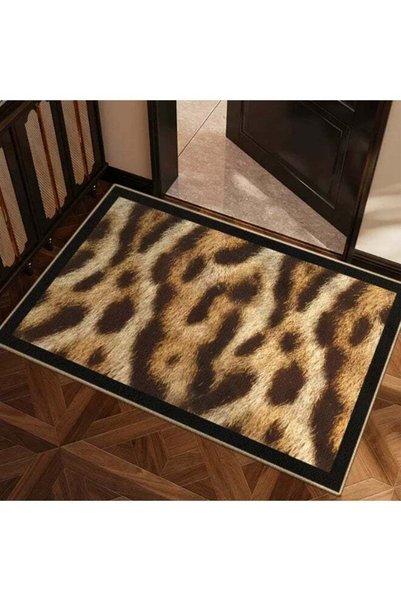 Generic Leopard Print Doormat 60x90 cm, Anti‑Slip Entrance Mat, Durable Non‑W...
