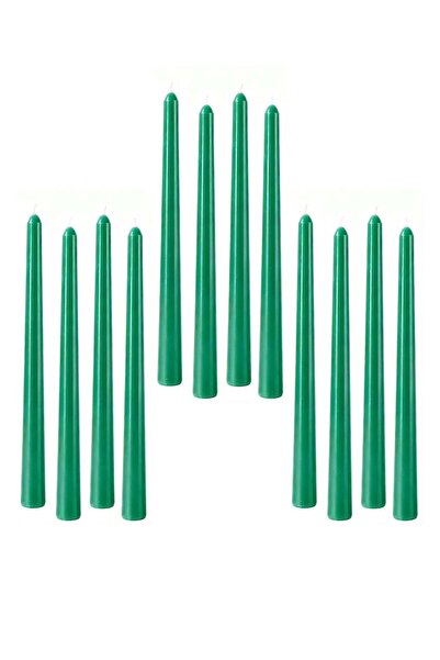 Generic 12 Pcs Dark Green Taper Candles - 10 Inch 25cm 0.87 Inch 2.2cm Diamet...