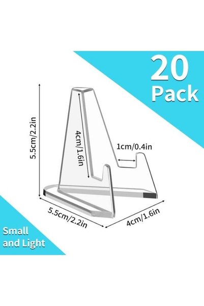 Generic 20 Pack Small Easel Stand, Acrylic Picture Holder Stands, for Challen...