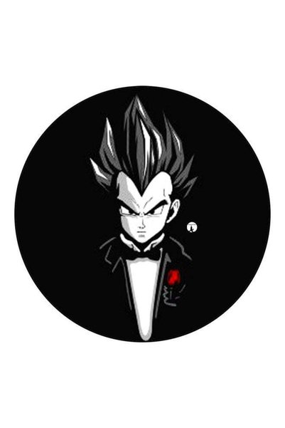 Generic Super Saiyan Printed Fridge Magnet Black/White/Grey 5.5cm