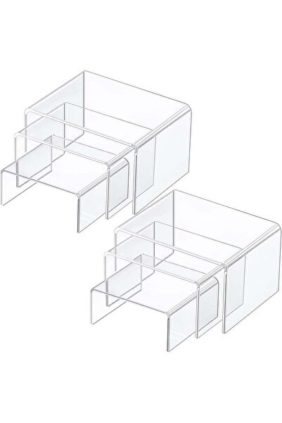 Generic ARS® 2 Sets Acrylic Display Risers for Jewelry, Cupcakes, and Collect...