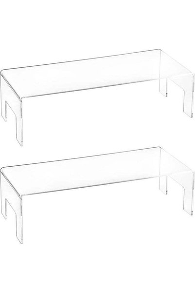 Generic 2 Pack Clear Acrylic Display Risers, POP Shelves, Cologne Organizer D...
