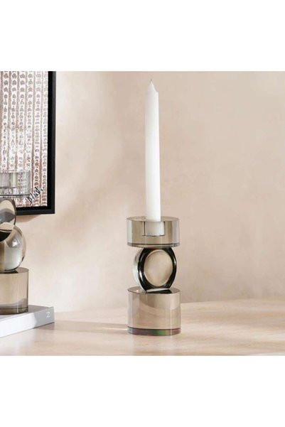 Generic Eliska Crystal Glass Taper Candle Holder 8x8x16.5cm - Clear - 112TAH9...
