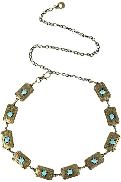 Hannea Metal Link Chain Belt for Women Concho Western Cowgirl Waist Acces