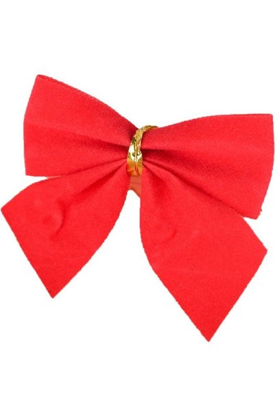 Generic Glitter Bowknot Christmas Tree Ornament Red