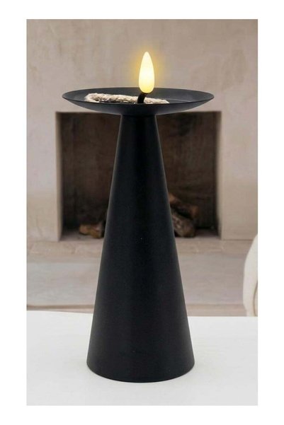 Generic AKDC Metal LED Candle Light – Black | 16×9 cm