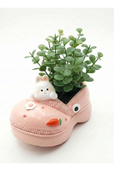 Generic Clogs Cartoon Smiley Planter Polyresin Decorative Flower Pot Cute Bun...