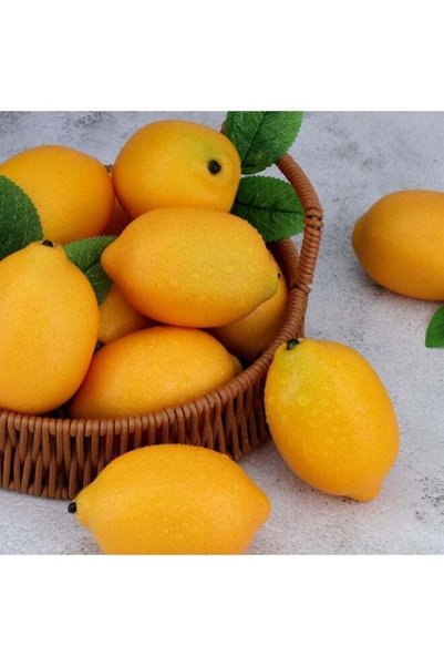 Generic 8pcs Artificial Yellow Lemons, Realistic Fruit Simulation for Home De...