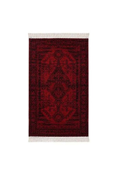 Generic KOVAR Afghani Traditional Carpet - Burgundy & Black - 80 x 150 cm