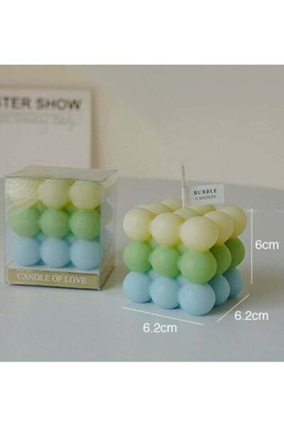 Generic 3-Layered Pastel Scented Candles - Light Yellow/Light Green/Morandi B...
